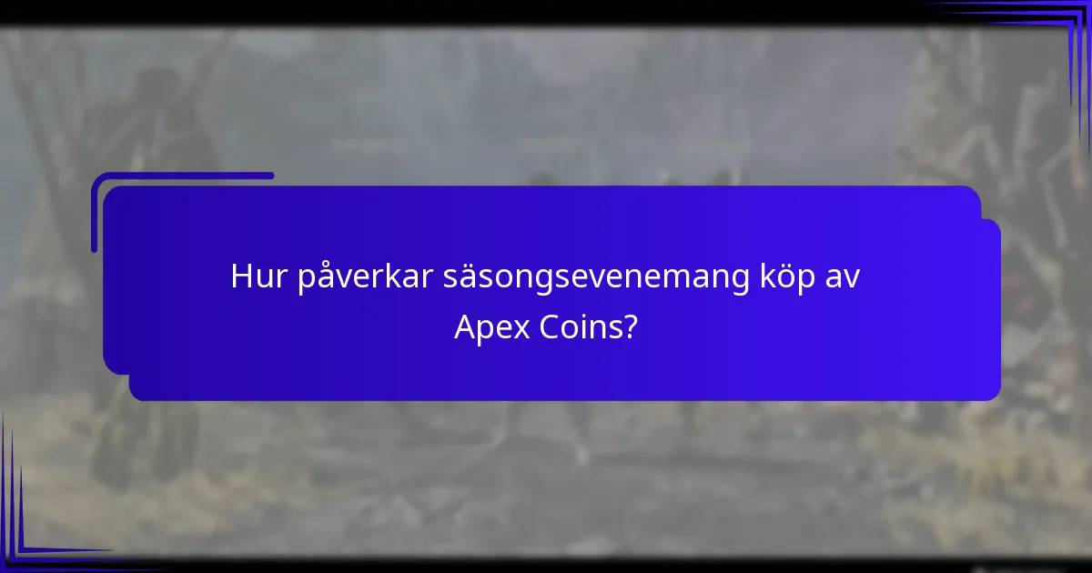 Hur påverkar säsongsevenemang köp av Apex Coins?